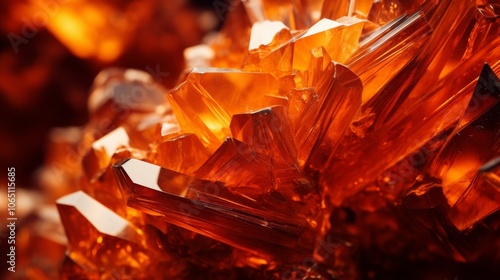 Stunning vibrant orange aragonite crystal highlighting its unique crystal structure.