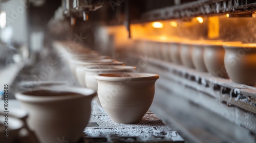 Industrial ceramics production, with machines producing heat-resistant components for various uses