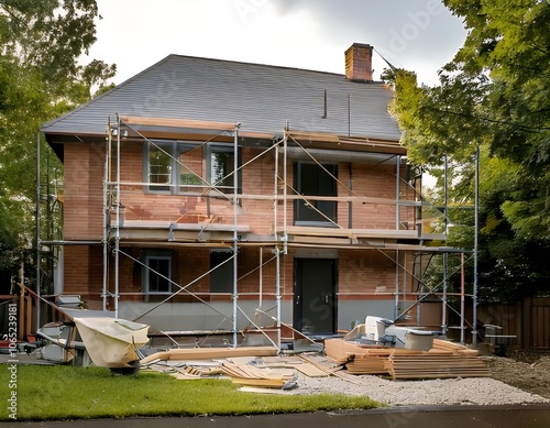 建築中の二階建て家 | Two-Story House Under Renovation