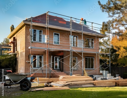 建築中の二階建て家 | Two-Story House Under Renovation