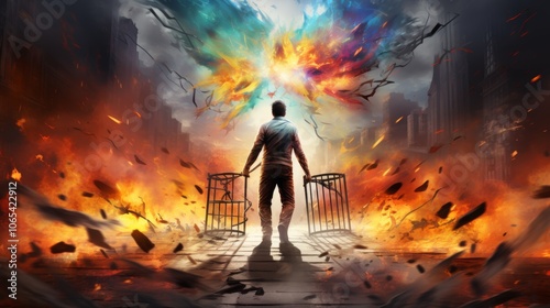 The illusion of freedom a man s struggle to escape captivity amidst a colorful world of choices