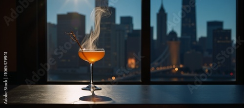 A cocktail conjured magically to evoke an air of nostalgia and timeless sophistication in modern-day Manhattan