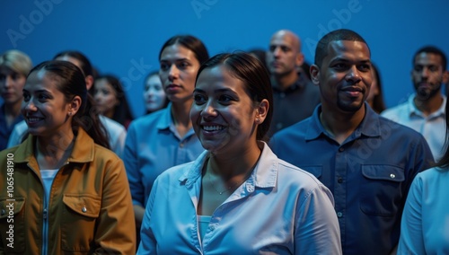 A multi-hued gathering symbolizing racial diversity