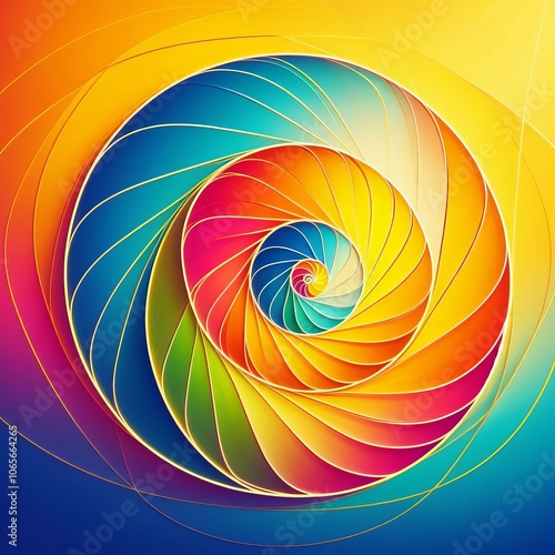 Fibonacci Spiral with a sense of peace and tranquility with brig