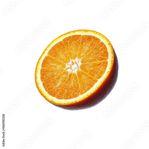 Fresh Orange Slice on Transparent Background