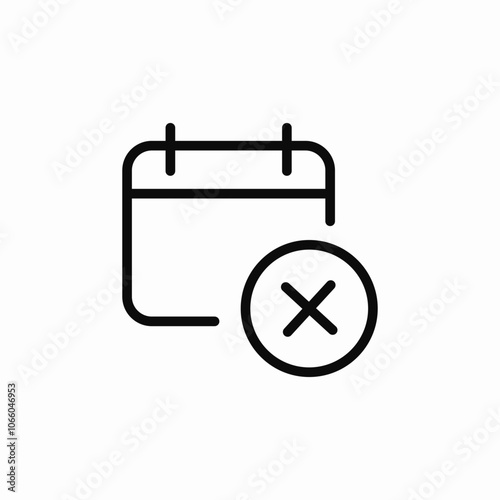 delete calendar event icon sign vector