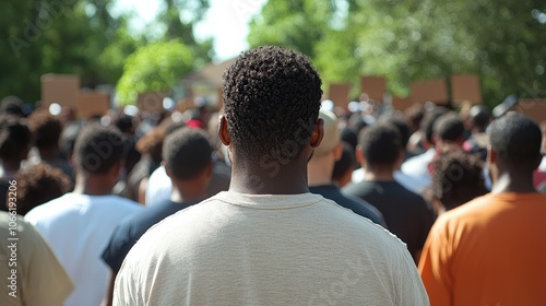 Back of the Crowd at a Protest Rally for Housing Rights