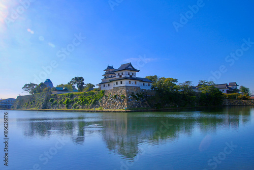 今治城・外堀と石垣・南東から（愛媛県・今治市）