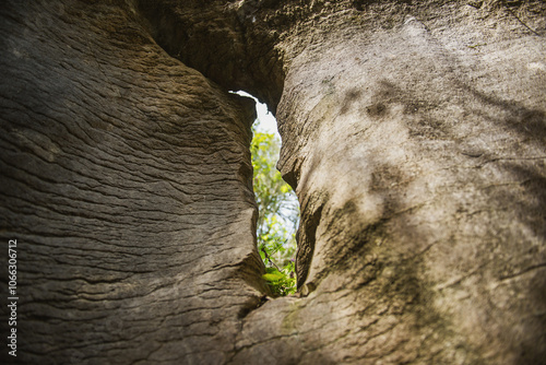 Hole in rock, scenery in New Zealand