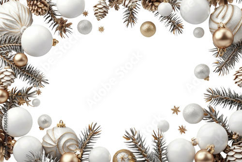 PNG Christmas decoration frame and golden glitter christmas illustration background.