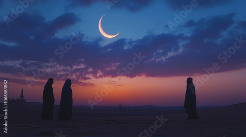 Islamic Greeting Cards for Muslim Holidays. Ramadan Kareem background. Eid Mubarak, greeting background with lantern, Mosque 