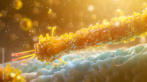 A 3D illustration of an enzyme catalyzing