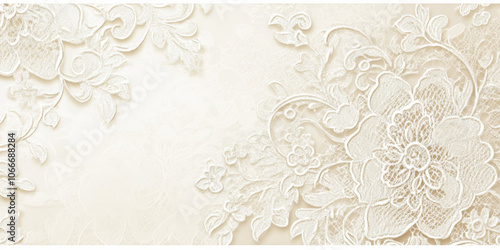 Elegant lace pattern background in soft ivory, perfect for wedding invitations and feminine designs