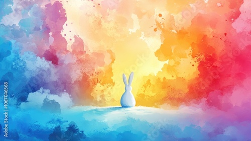 Watercolor painting of a minimalist resurrected figure exploring themes of rebirth and spirituality