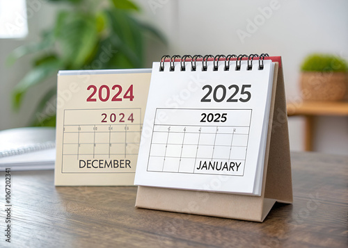 A small calendar sheet year change from 2024 to 2025 with a table. Generative AI 