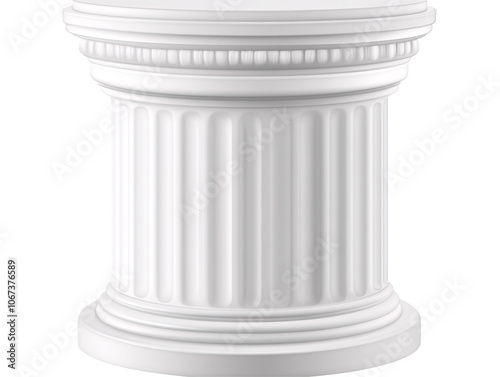 a white column with a round base