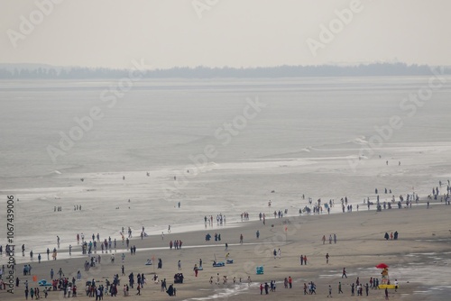 Cox's bazar beach.Cox's Bazar beach is the longest sea beaches in the world. It's a sandy beach with an unbroken 155 Km length.