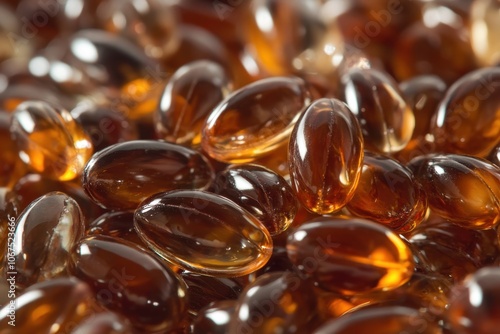 Zoomed in view of cod liver oil pills