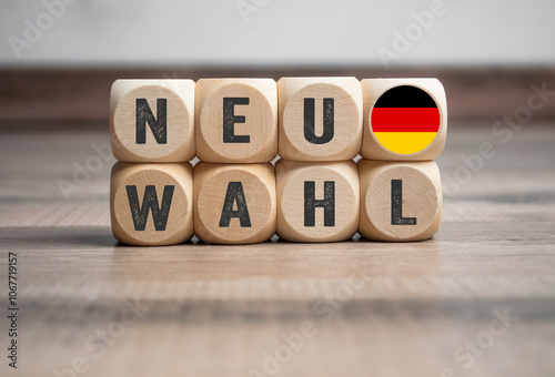 Light box, cubes, dice or blocks with the german word - bundestagswahl 2025 - german bundestag election