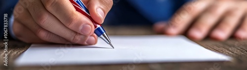 Person signs official document, a closeup view of legal agreement signing with pen, emphasizing contractual process