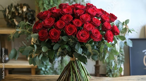 beautiful bouquet of red roses