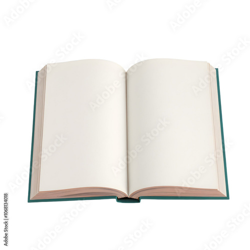 Blank Open Notebook with White Pages