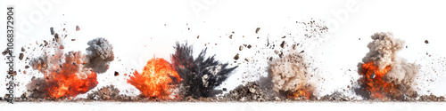 A sequence of of explosive blasts