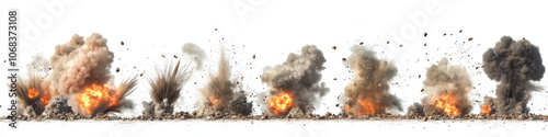 A sequence of of explosive blasts