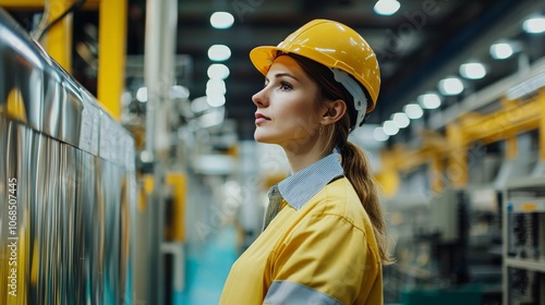 A safety inspection in a factory, with a manager checking equipment to ensure hazard-free conditions