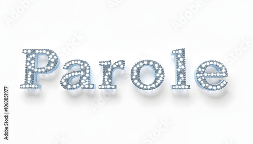 Parole word cloud isolated with white shades, png