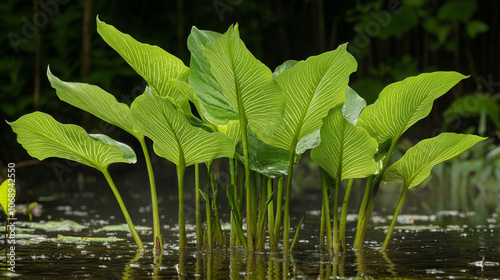 Arrow Arum (Peltandra virginica) in a Wetland Environment – 8K Botanical Study