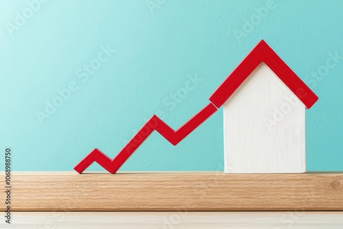 Artistic depiction of a line graph showing a declining balance, representing amortization of a mortgage loan, Mortgage amortization graph, Visual and clear