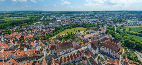 Ausblick auf die ehemalige freie Reichsstadt Donauwörth im Donau-Ries