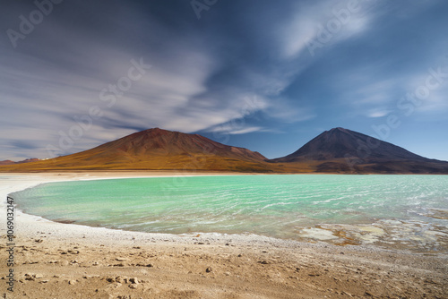 Laguna Verde and Andean Mountains in Eduardo Avaroa Reserve