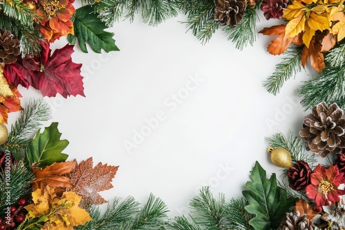 A vibrant autumn wreath showcasing seasonal foliage and pinecones, perfect for festive decorations at home