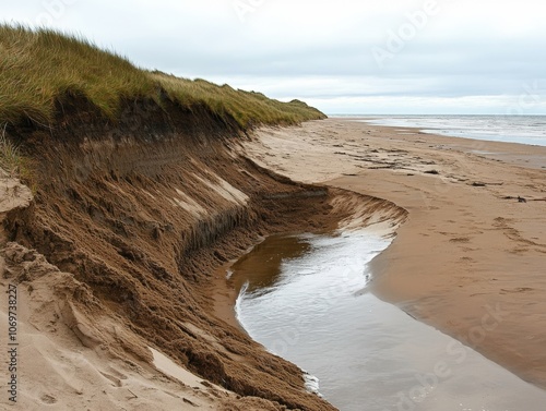 Eroded Sand Dune Beach Coastal Landscape