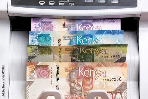 Kenyan shilling in the counting machine