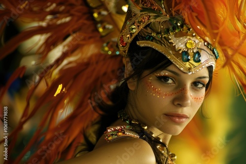 Rio de Janerio Brazil February 15 2010 Portrait of dancer during Carnival