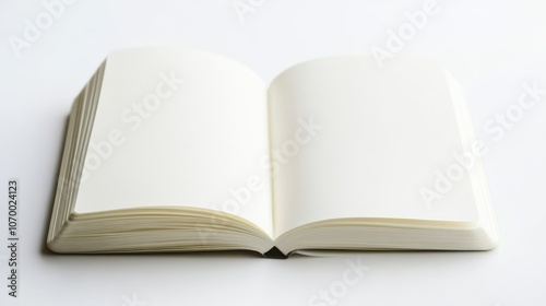 Blank Open Book Mockup with White Pages