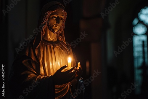 In a softly lit room, Saint Jude's candle radiates hope and healing, embodying unwavering faith amidst darkness.