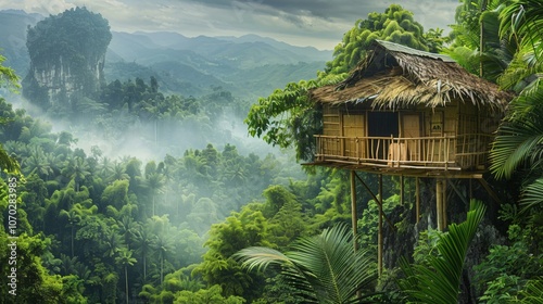 A Beautiful Hut on Mountains 