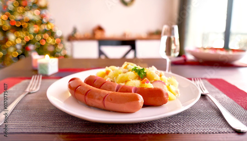 Würstchen mit Kartoffelsalat an Weihnachten 