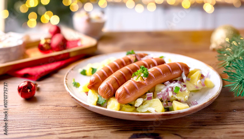 Würstchen mit Kartoffelsalat an Weihnachten 