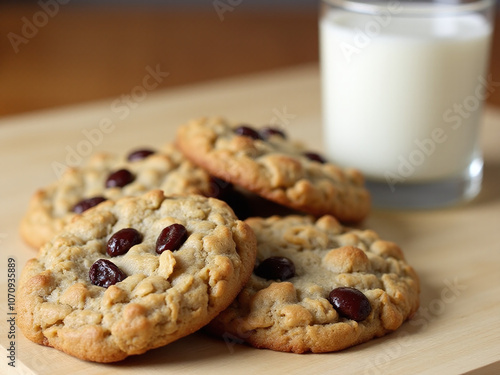 Warm oatmeal cookies with raisins and a touch of cinnamon are best enjoyed with a cold glass of milk nearby always