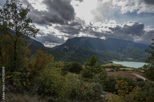 Views from the road that goes up to the village of Llimiana, Pallars Lluça, Lleida