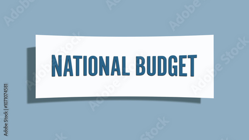 National Budget. A card isolated on blue background.