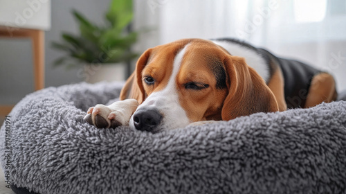 Dogs sleeping in their kennels