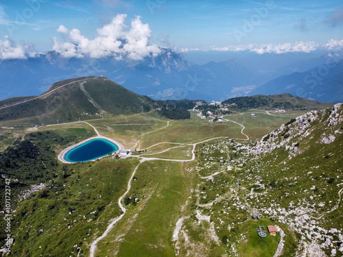 Aerial view of the Piani di Bobbio from a drone.