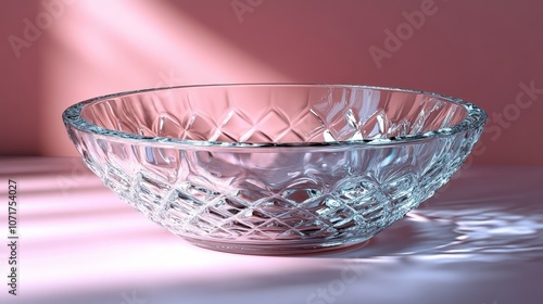 Crystal soap dish, 3D rendering, smooth and clear finish, plain solid background, elegant design, Photorealistic