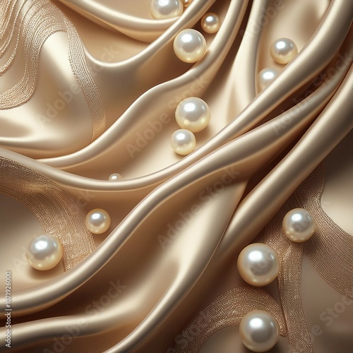 luxury pearl fabric background 3d render